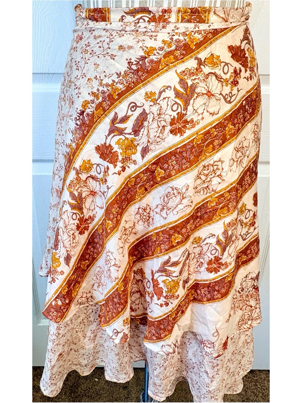 Reversible Silk Indian style Boho Wrap Skirt~one size fits most